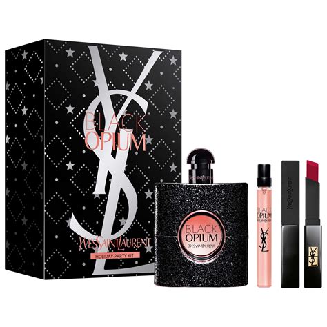 yves saint laurent perfume black opıum gift set|yves saint laurent black opium gift set.